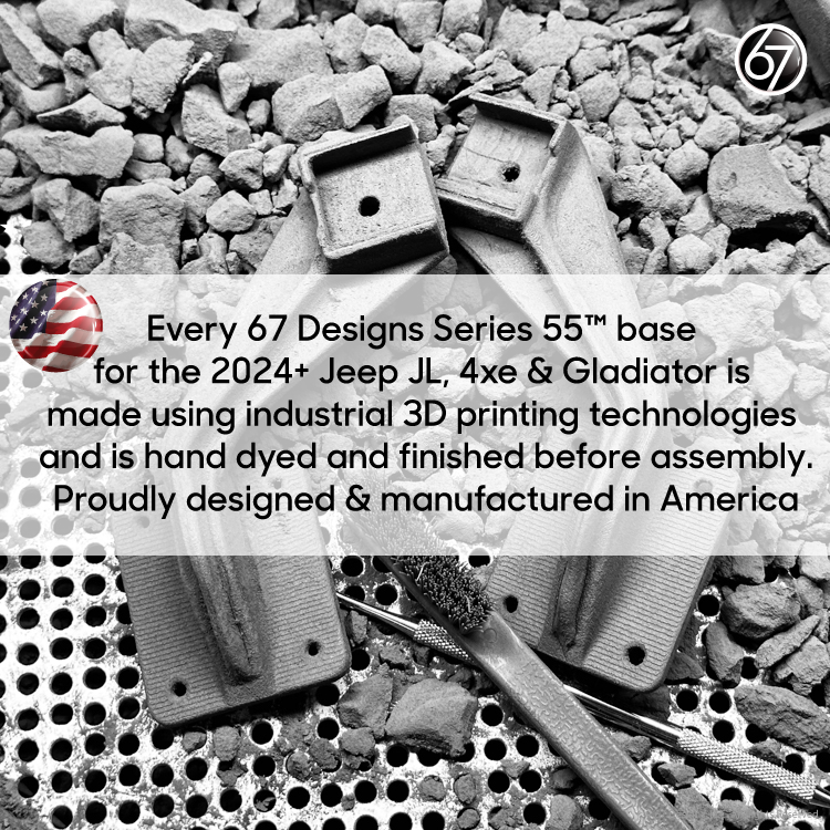 Jeep® JL - 4XE - Gladiator (2024+) Series 55 Rail Pack Options with Matte Black Carbon Fiber Arms