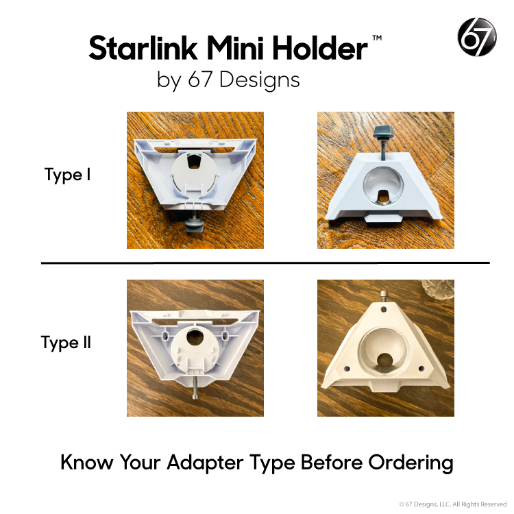Starlink Mini Holder by 67 Designs with two types on a white background