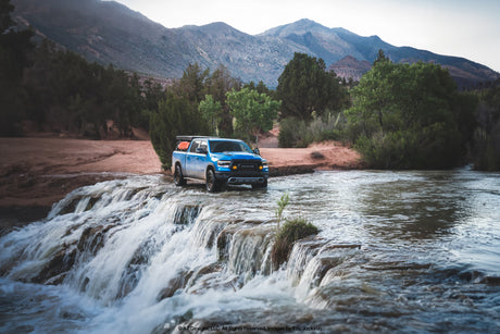 Eric Jackson's 2022 Ram 1500 Rebel driving through waterfall at the Grand Canyon