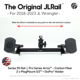 Jeep® JL Wrangler (2018-2023) Series 55 Rail Pack Options with Matte Black Carbon Fiber Arms