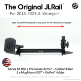 Jeep® JL Wrangler (2018-2023) Series 55 Rail Pack Options with Matte Black Carbon Fiber Arms