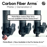 Carbon Fiber Arms - 20mm and 1" Clamps (Matte)