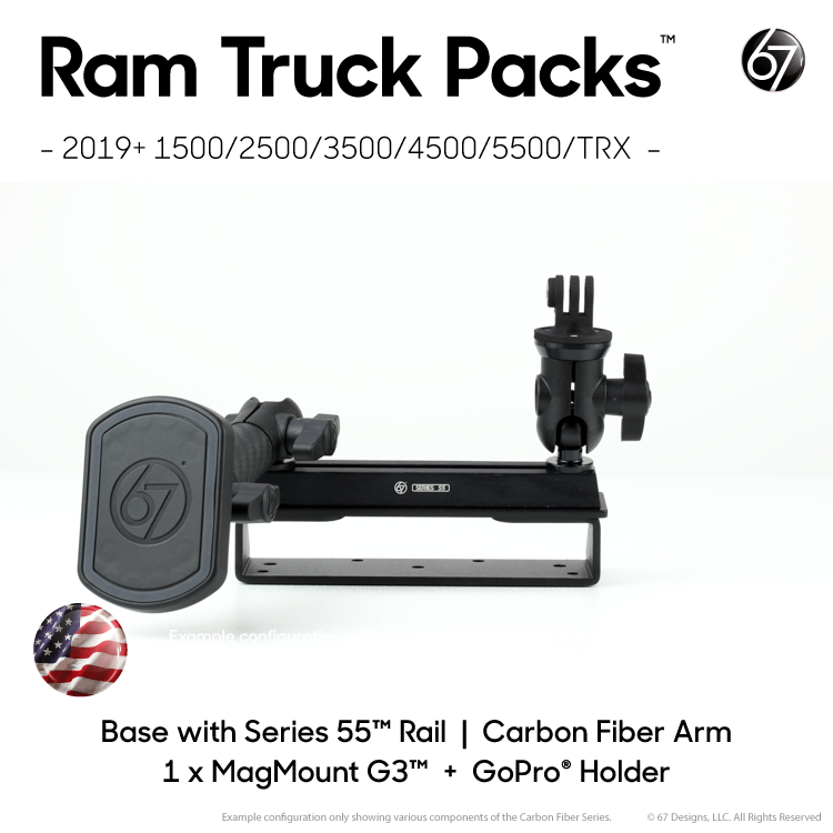 RamRail™ Pack Options with Matte Black Carbon Fiber Arms