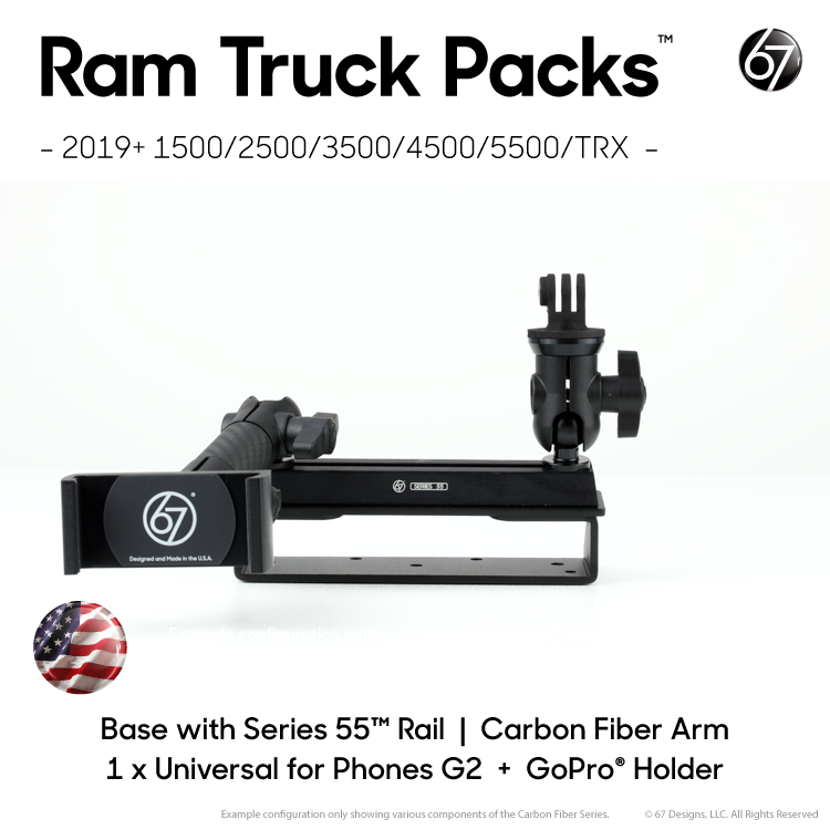 RamRail™ Pack Options with Matte Black Carbon Fiber Arms