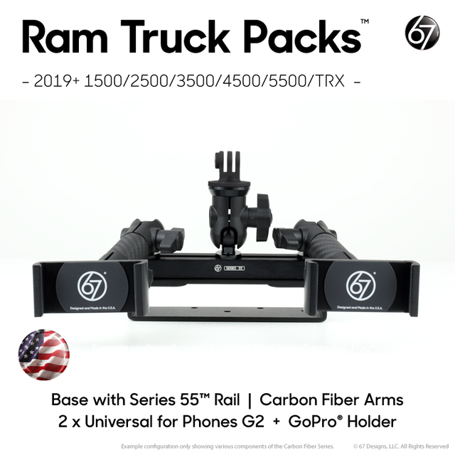 RamRail™ Pack Options with Matte Black Carbon Fiber Arms