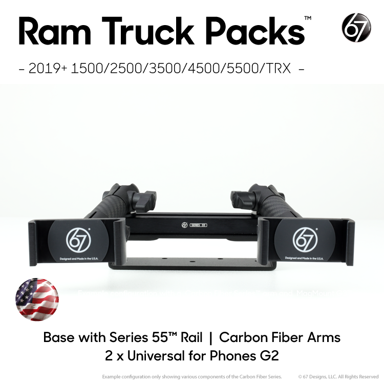 RamRail™ Pack Options with Matte Black Carbon Fiber Arms