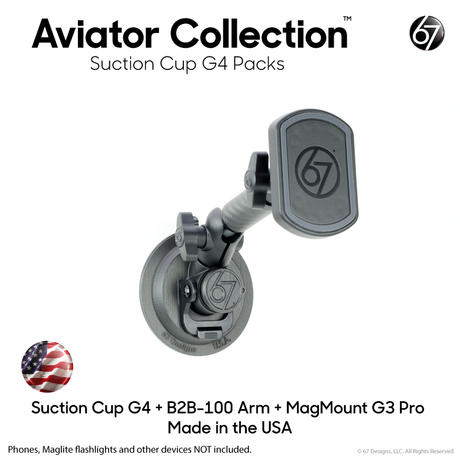 Aviator Suction Cup G4 Packs with Arms and Holders