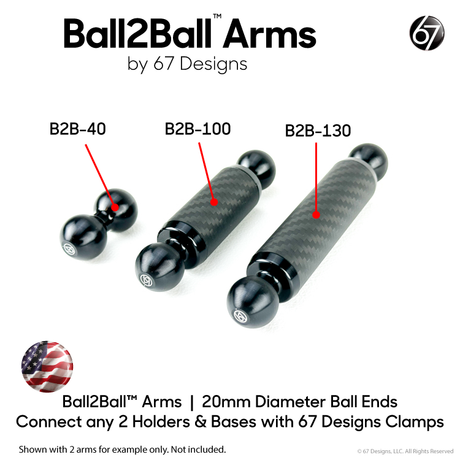 Ball2Ball™ Arm (20mm <-> 20mm) for Aviators