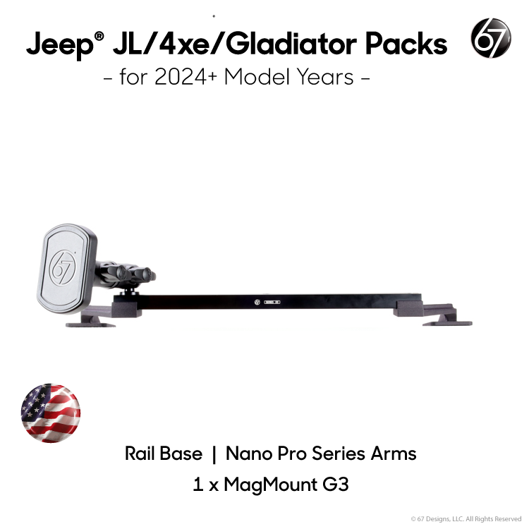 Jeep® JL - 4XE - Gladiator (2024+) Series 55 Rail Phone Packs and Opti – 67  Designs