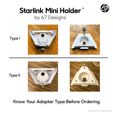 Starlink Mini Holder by 67 Designs with two types on a white background