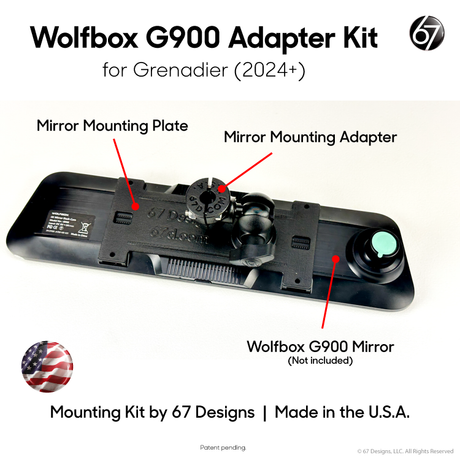 Wolfbox G900 Mirror Mounting Kit for Grenadier (2024+)