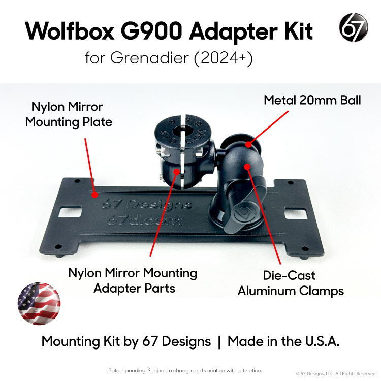 Wolfbox G900 Mirror Mounting Kit for Grenadier (2024+)