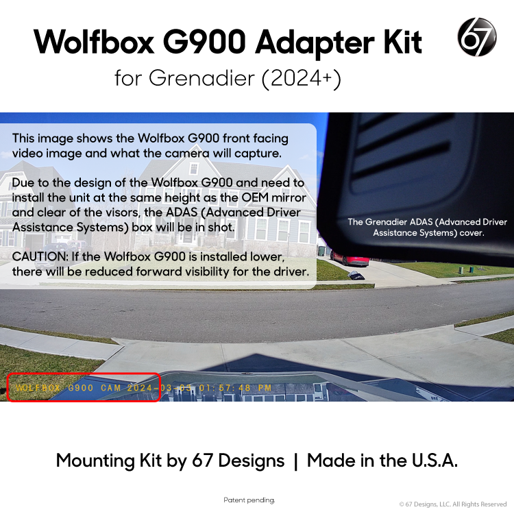 Wolfbox G900 Mirror Mounting Kit for Grenadier (2024+)