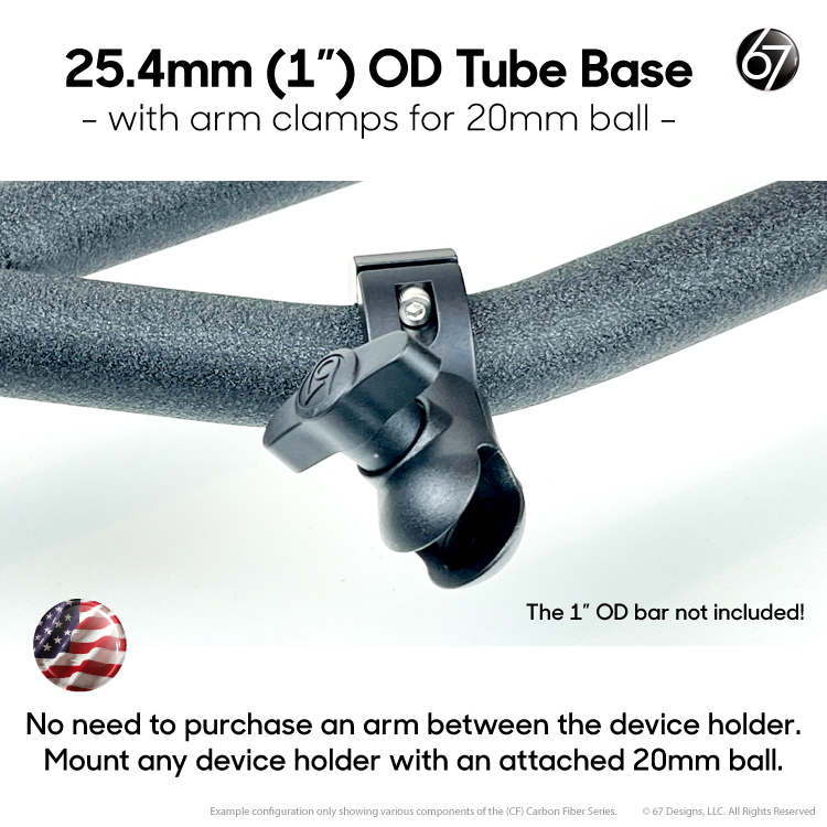 25.4mm (1&quot;) OD Tube Base with Clamps – 67 Designs