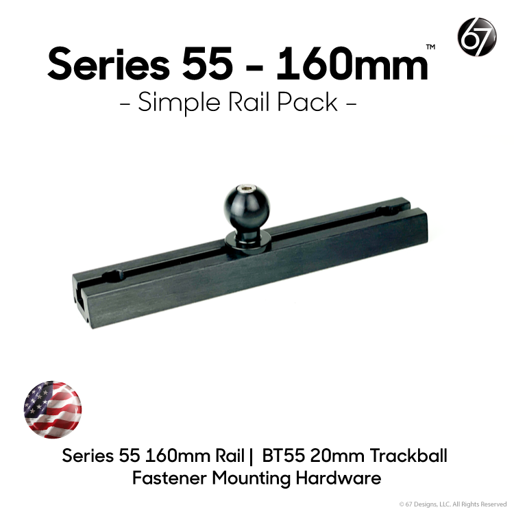 Series 55 Rail for Generic Slotted Base with BT55 and Fasteners