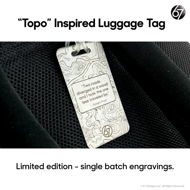 Topo Inspired Luggage Tag - Robert Frost