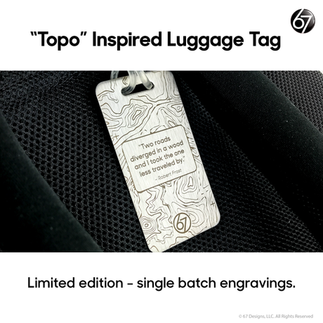 Topo Inspired Luggage Tag - Robert Frost