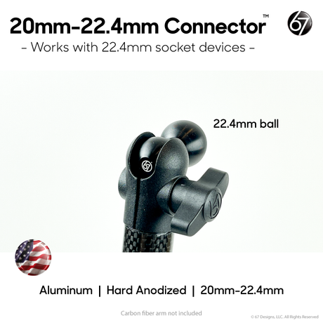 20mm-22.4 Adapter™ for Carbon Fiber Arms