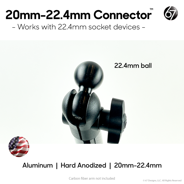 20mm-22.4 Adapter™ for Carbon Fiber Arms