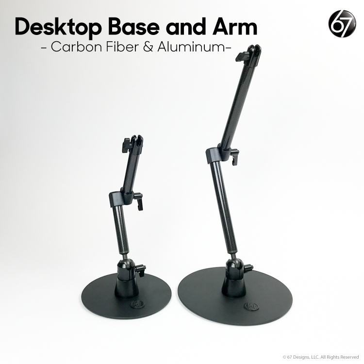 Desktop Base with Two Piece Jointed Arm