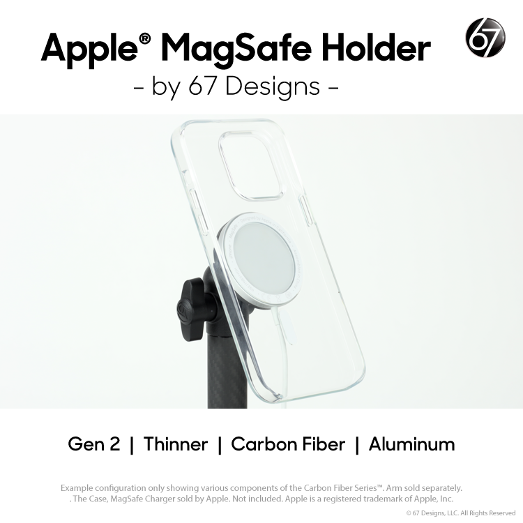 Holder for Apple MagSafe Charger (Carbon Fiber) – 67 Designs