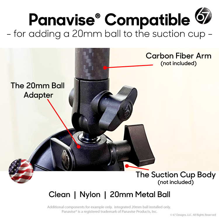 Panavise® Suction Cup 20mm Ball Adapter