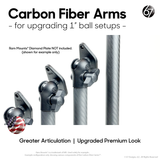 Carbon Fiber Arms - 20mm and 1" Clamps (Matte)