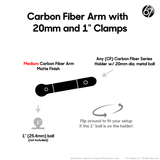 Carbon Fiber Arms - 20mm and 1" Clamps (Matte)