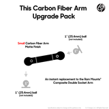 Carbon Fiber Arms - 1" and 1" Clamps (Matte)